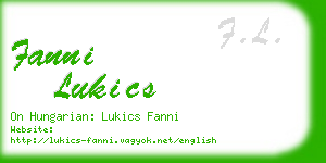 fanni lukics business card